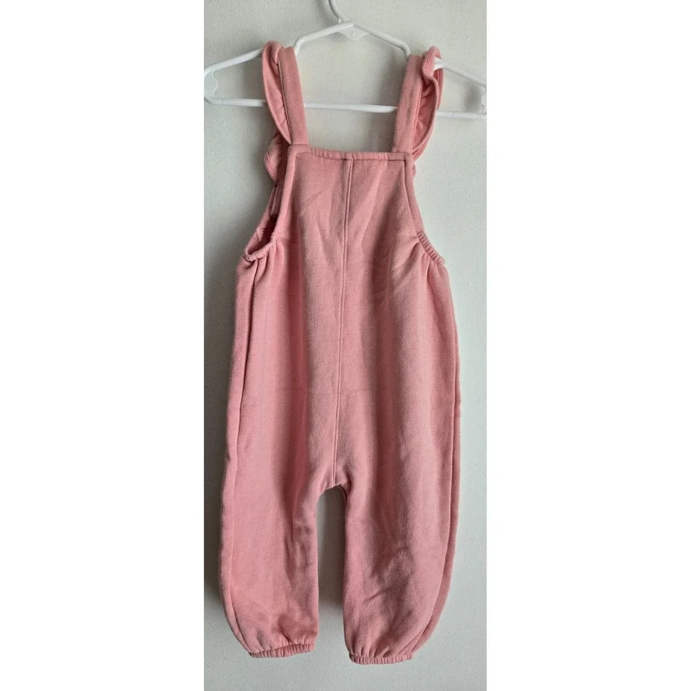Old Navy Soft Pink Fleece Overalls Corduroy Jumpsuit Size 12-18 months‎